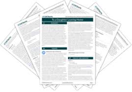 For the following questions, choose the best answer or respond in. To A Daughter Leaving Home Poem Summary And Analysis Litcharts