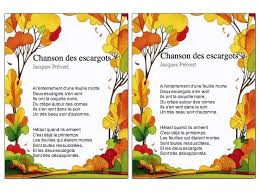 Chanson Des Escargots Jacques Prevert Ce1 Ce2 Prevert Jacques Ce1 Ce2 Poesie Ce1
