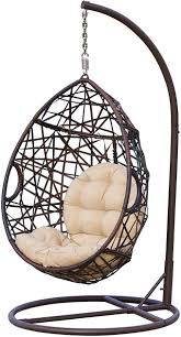 Amazon Com Christopher Knight Home Ckh Wicker Tear Drop Hanging Chair Brown Garden Outdoor Hanging Chair Hanging Egg Chair Swinging Chair