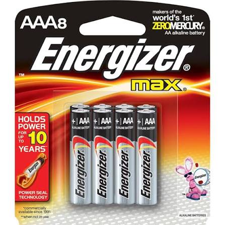 BATTERY,AAA,8PK, ENERGIZER MAX