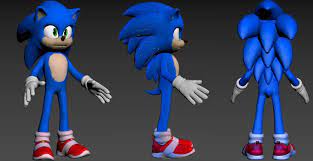Movie Sonic 3d Model By Sssmokin 3d On Deviantart Sonic Sonic The Movie Sonic The Hedgehog