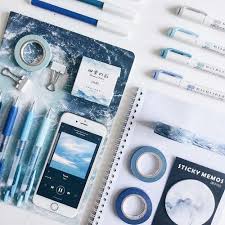 Bujo Colour Theme Blue On We Heart It Diy School Supplies School Diy Tumblr School Supplies