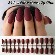 Use a natural nail polish for the base on the accent fingers, then apply for a twist chunky rainbow glitter. Buy 24 Pcs Set Solid Black Matte Fake Nails Full Cover Pure Color Oval Sharp End Artificial Nail Tips At Affordable Prices Free Shipping Real Reviews With Photos Joom