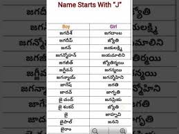 To ensure you make the right choice of name for your daughter which she will love when she grows up, we have listed the most adorable and rich name with the most significant. Telugu Names Baby Boy And Girls Starting With J Letter Youtube