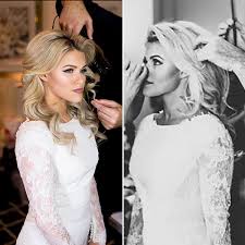 Witney and her husband wedding photo. Wedding Day Hair Get Witney Carson S Exact Curls Romantic Hairstyle Hollywood Life