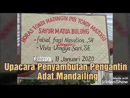Pada jaman dahulu dipakai juga untuk mangupa tondi (mengukuhkan semangat) seorang anak yang baru lahir. Upacara Penyambutan Pengantin Adat Mandailing Youtube
