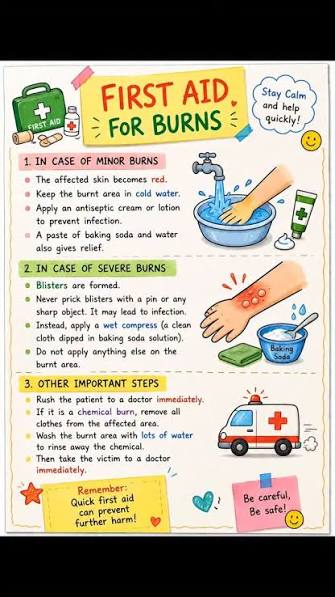 🚑 First Aid for Burns Made Easy! 🔥, Help young learners stay safe with  these simple and easy-to-remember burn first aid tips. Perfect for primary  students, classroom discussions, and safety awareness ...