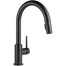 Shut off the cold and hot water valves under the sink. Delta 9159 Bl Dst Matte Black Trinsic Pull Down Kitchen Faucet With Magnetic Docking Spray Head Includes Lifetime Warranty Faucet Com