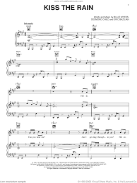 These music notes are arranged for piano solo and can be transposed. Myers Kiss The Rain Sheet Music For Voice Piano Or Guitar