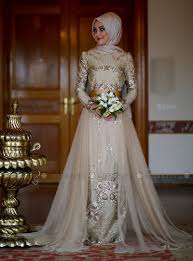 Kleopatra Elbise Gold Minel Ask Hijab Bride Muslim Wedding Gown Muslimah Wedding Dress
