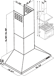 It is recommended that the minimum clearance distance between kitchen. Range Hood Dimensions Novocom Top