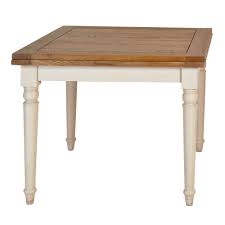 Mesas de cocina o comedor con encimera cuadrada. Mesa Cuadrada Extensible Madera Y Crema Bonanza 90 180x90x78cm