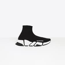 Balenciaga continues to create directional footwear season after season that subverts classical structure these neon green speed sneakers are athletic yet sleek with a ribbed knitted sock style construction. Speed 2 Sneaker