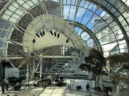 The Arts Garden Stage And View Of Downtown Indianapolis Behind The Stage Taken At The Arts Garden In Circle Center Mall Indianapo Downtown Photography Travel