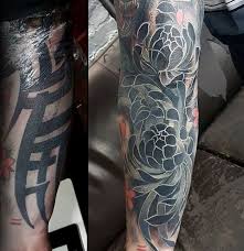 Black And Gray Tattoo Sleeve Ideas Top 53 Tattoo Cover Up Sleeve Ideas 2020 Inspiration Guide Cover Up Tattoos For Men Tattoo Sleeve Cover Up Black Tattoo Cover Up