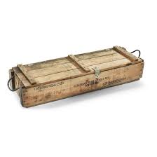 U S Military Surplus Wood Ammo Box With Rope Handles Used Ammo Box Rope Handles Ammo
