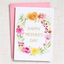 * roses in a basket, size 12.5x10 inches Mother S Day Watercolor Laurel Wreath Foil Card Paper Source