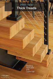 Let me give you a quick recap on how to stain pine treads: Thick Treads For Floating Stairs Modern Wood Stair Treads Viewrail Floating Stairs Floating Staircase Wood Stair Treads