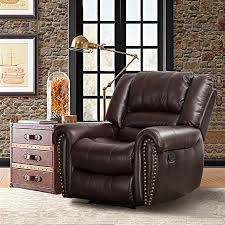 Canmov Breathable Bonded Leather Recliner Chair Classic And Traditional 1 Seat Sofa Manual Recliner Chai Manual Recliner Chair Recliner Chair Leather Recliner