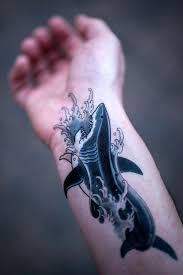 Black And White Shark Tattoo Sleeve Black White Shark Classic Tattoo Shark Tattoos Tattoos
