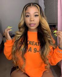 Black And Honey Blonde Wig Pin By Playboy On Hair Wig Hairstyles Blonde Hair Black Girls Hair Styles