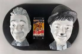 Laurel and Hardy The Big Noise Plaster Heads Wall Plaque