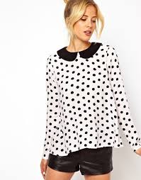 Black And White Polka Dot Blouses For Womens Pin By Stela Ra On Fashion Polka Dot Chiffon Blouse Womens Long Sleeve Shirts Women White Blouse