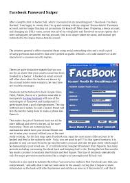 If you would rather have the tool on your device, facebook password sniper apk is also available to download. Facebook Password Sniper