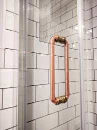 The original brass shower door handle, over time, cracked and broke. Introducing The Copper Shower Door Handles Designed To Replace Your Existing Shower Door Handle Hand Made Fr Door Handles Shower Door Handles Diy Shower Door