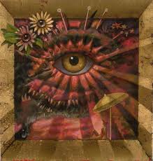 Totally Mesmerised By This Painting By Mark Garro Infrared Oil And 23 5 Gold Leaf On Wood 8 5 X 8 5 Eye Painting Cool Artwork Eye Art