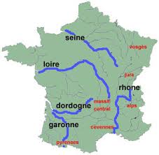 La france possède cinq grands fleuves qui ont beaucoup d'affluents: Les Fleuves Principaux En France