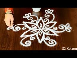 Deepam Kolam With 7 To 1 Straight Dots Deepam Rangoli For Karthigai Deepa Muggulu Youtube Rangoli Designs Flower Rangoli Free Hand Rangoli Design