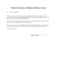 But this should be done in writing. Option To Renew Lease Sample Zumar