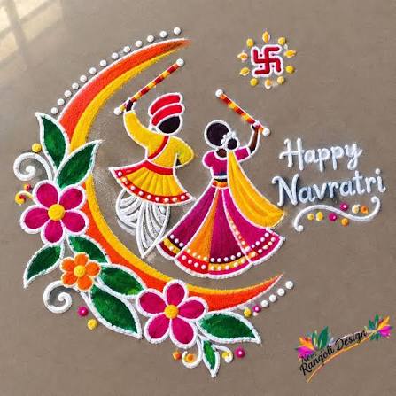 Navratri rangoli design for competition