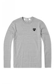 Wood Wood Comme Des Garcons Cdg Play Ladies L S Shirt Black Heart