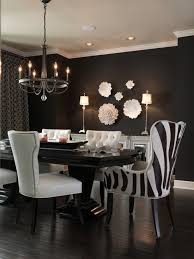 Glam Dining Room 3 Hardwoods Table Chairs Not So Much The Black Walls I M More Dining Room Contemporary Black Dining Room Black And White Dining Room