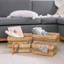 The natural history of the forest trees. Bayou Breeze Large Wicker Storage Basket Set Of 4 Woven Water Hyacinth Baskets With Handle Large Rectangular Natural Nesting Storage Bins For Bedroom Bathroom Laundry Room Or Kitchen Style 1 Wayfair