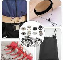 40Pcs Metal Cord Drawstring Locks Round Double Holes Alloy Spring Stoppers  Slider Cord Ends Fastener Oval Toggle Locks for Drawstrings Shoelace ...