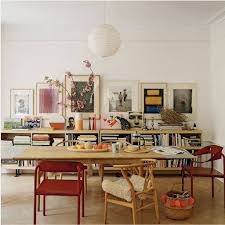 Pro Tip A Straight Line Of Art Creates Drama Over A Console Hint Line Up The Bottoms Of The Frames Details With Images Low Bookcase Interior House Interior