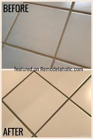 Delorean Gray Grout Dye Before And After Featured On Remodelaholic Com Flooring Tile Floor Grout