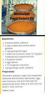 Mississippi Sweet Potato Pie Sweet Potato Pie Potato Pie Sweet Potato Pies Recipes