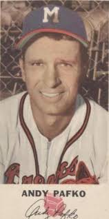 ANDY PAFKO 1957 MILWAUKEE BRAVES CHAMPIONS SIGNED AUTOGRAPHED B&W 8X10  PHOTO COA