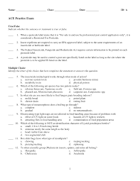Which agency is responsible for the protection of the health, safety and welfare of pest control employees and the general public from the hazards of pesticide use in tennessee? Https Www Entocert Org Sites Cert Files Ace Practice Exam Pdf