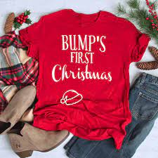 It adds some humor and creativity to the announcement. Bump S First Christmas Pregnancy Announcement Shirt Graphic Funny Women Fashion Pretty Slogan T Shirt Red Tumblr Tee Top K896 T Shirts Aliexpress