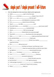 Mixed Tenses Past Present Future Past Tense Worksheet Verb Tenses Tenses