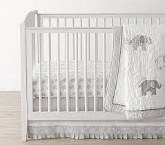 Gray and white elephant crib bedding. Taylor Elephant Baby Bedding Crib Bedding Pottery Barn Kids