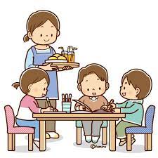 遊んでいる子どもたちとおやつを持ってきたお母さんのイラスト ソフト イラスト ソフト 子供の漫画 イラスト