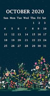 Cute October 2020 Calendar Wallpaper In 2020 Calendar Wallpaper October Calendar Wallpaper October Calender