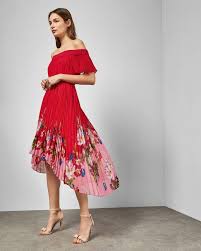 Ted Baker Gillyy Berry Sundae Bardot Dress Bardot Dress Dresses Red Dress