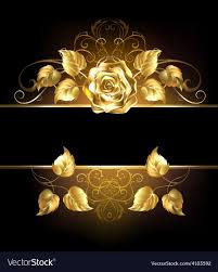Black Background With Rose Gold Border Banner With Golden Rose Vector Image On Vectorstock Golden Rose Black Backgrounds Cute Wallpapers For Ipad